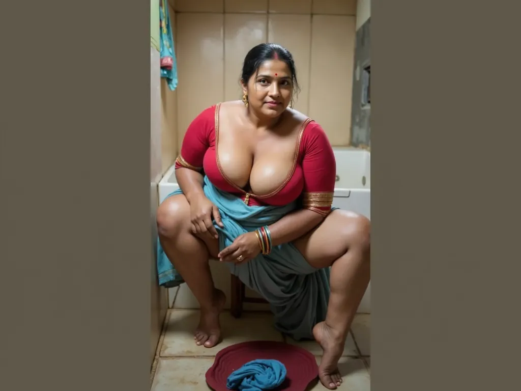 Realistic indian plus size bhabhi washing cloths