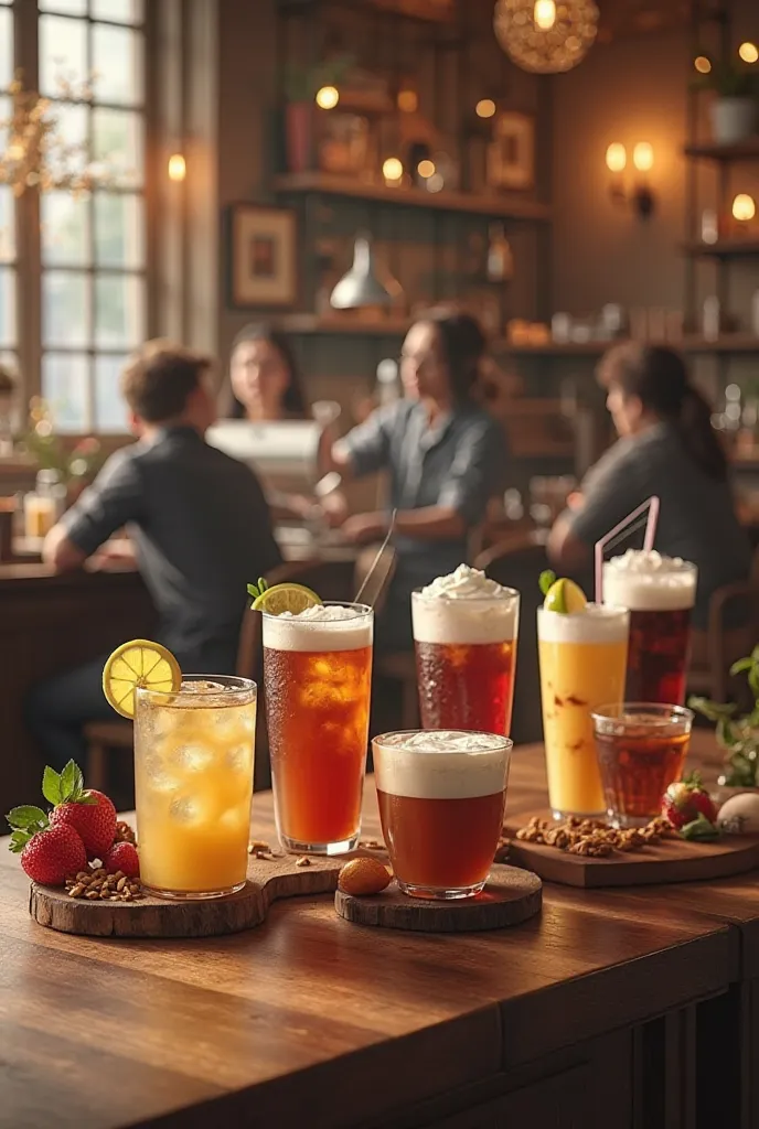 provide me some pic of basic brews drinks in a cafe