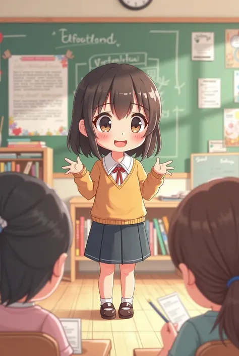 a cute chibi girl teacher