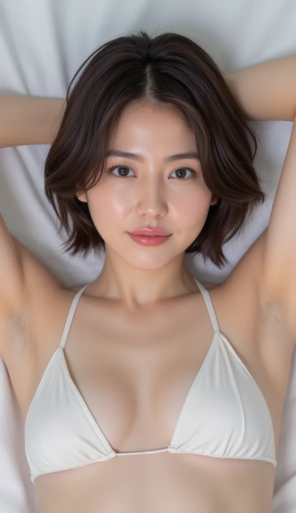  nsfw、(((Voluptuous breasts 1.8)))、((( micro bikini 1.4)))、((  saggy breasts 1 .4)、(Cleavage 1.4),Growing Skin    ,    Shiny Skin   ,       perfect eyes ,perfect face   ,（笑face：1.5）， Official Paintings      ，   very detailed CG Unity              【      8k...