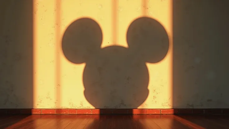 Mickey Mouse's shadow on the wall