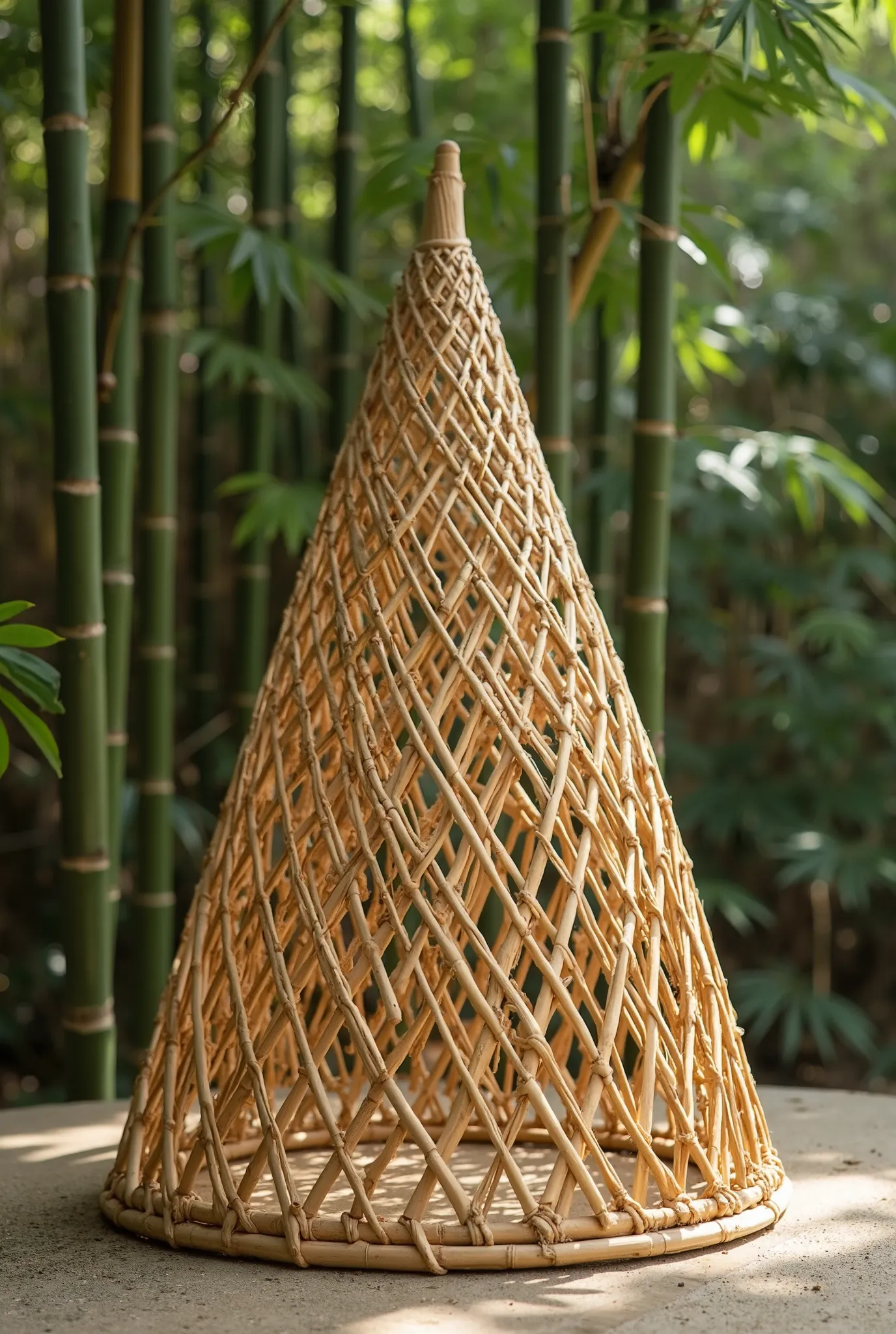 cone made of bamboo 