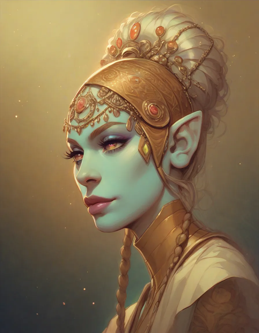 Sexual creature. Ancient Sex Djinn. Intricate psychedelic skin. Beautiful appearance. dnd character.  dnd.