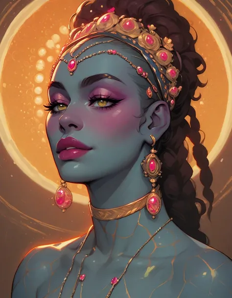 Sexual creature. Ancient Sex Djinn. Intricate psychedelic skin. Beautiful appearance. dnd character.  dnd.