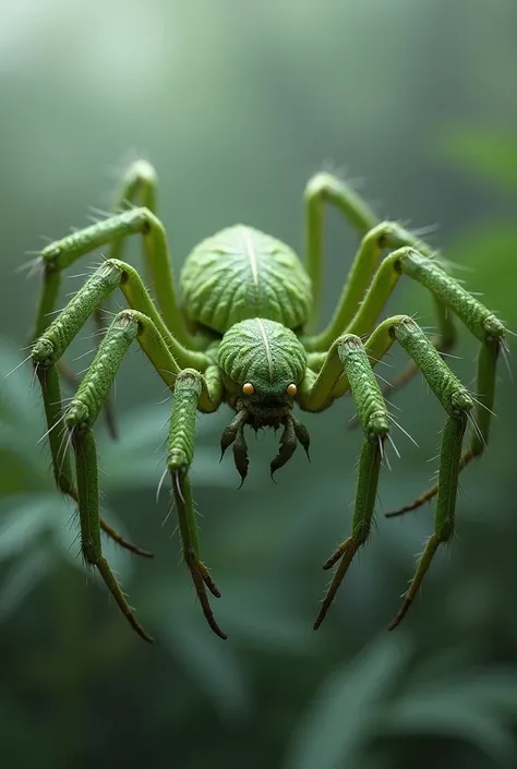 I want you to make me a spider with a body made of cannabis leaves