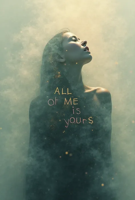 Create a song ablum image where its says "ALL OF ME IS YOURS" with spaces effects 