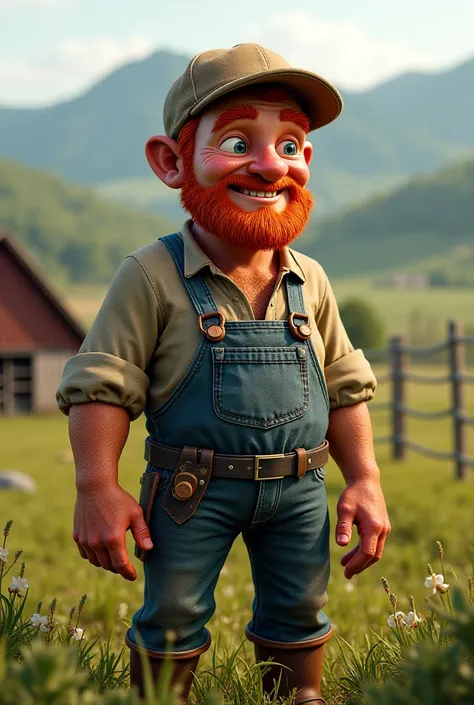 ager farmer with redhair and freckles 