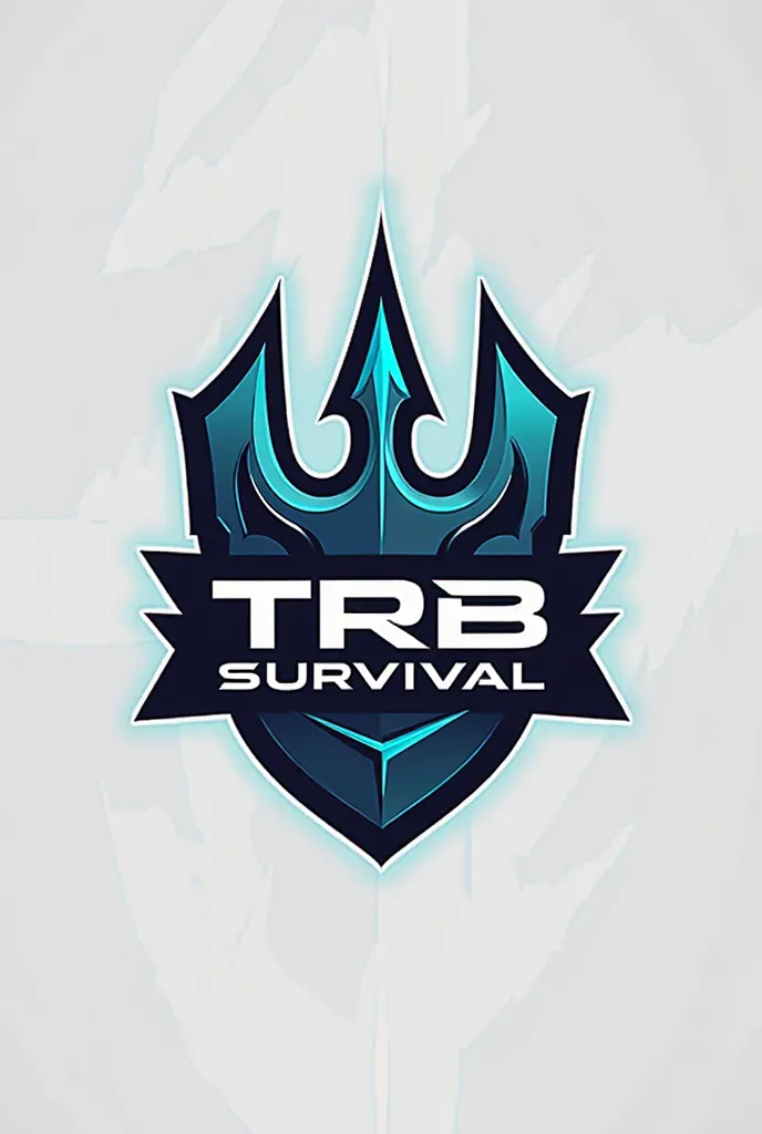 Create me image of a logo for a e sports clan named Trb under the trb text make it say trident survival and make it with 2 tridents and make it look professional