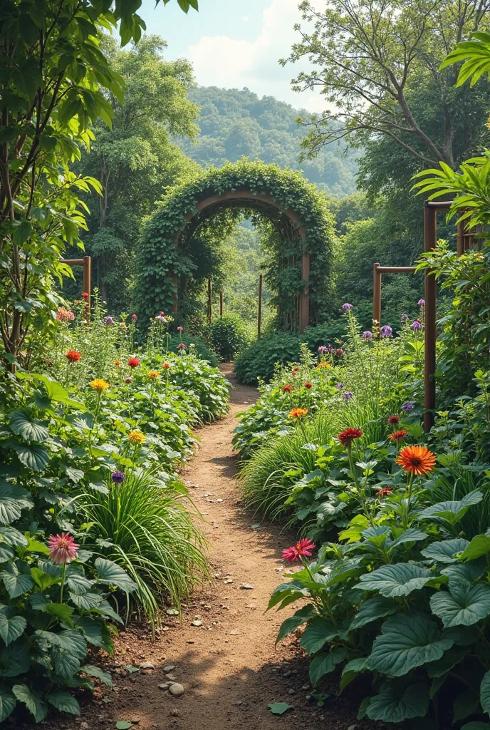 Drawing, coloring, planting design
Vegetables and medicinal plants in 1 hectare according to the concept of fine agriculture based on the principles of Permaculture