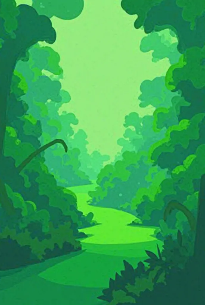 A jungle represented by shapes that are green