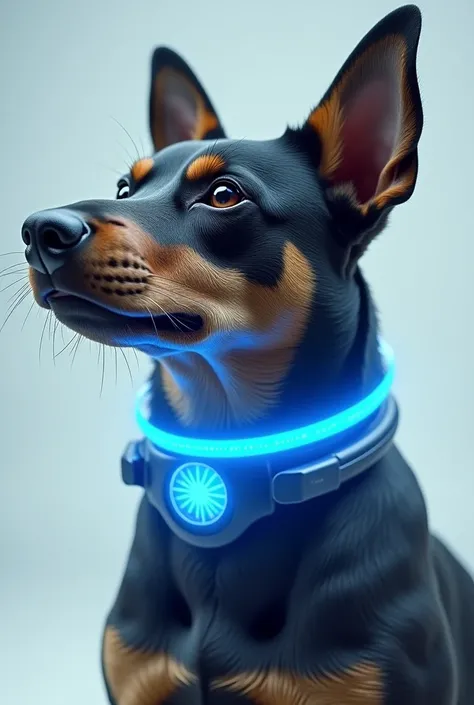 Collar for dogs with a mini electronic digital screen blue plasma and mini stereo bugles on the dog collar with a mini smart digital screen latest futuristic model 