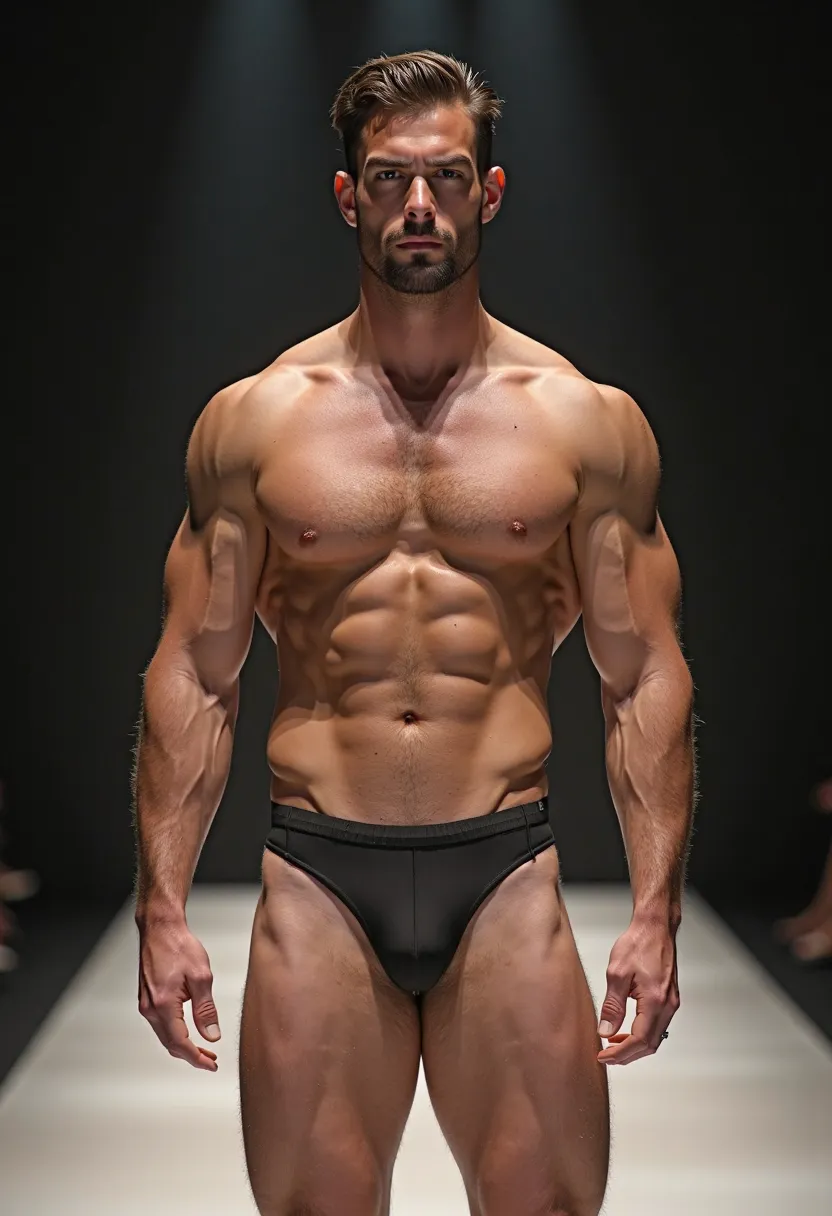 AI Prompt:

Create an image of a male model wearing a minimalistic and stylish swimsuit. The swimsuit features a delicate waistband that is approximately the size of a thin thread or slightly thicker, adding a touch of elegance to the design.

- Waistband:...