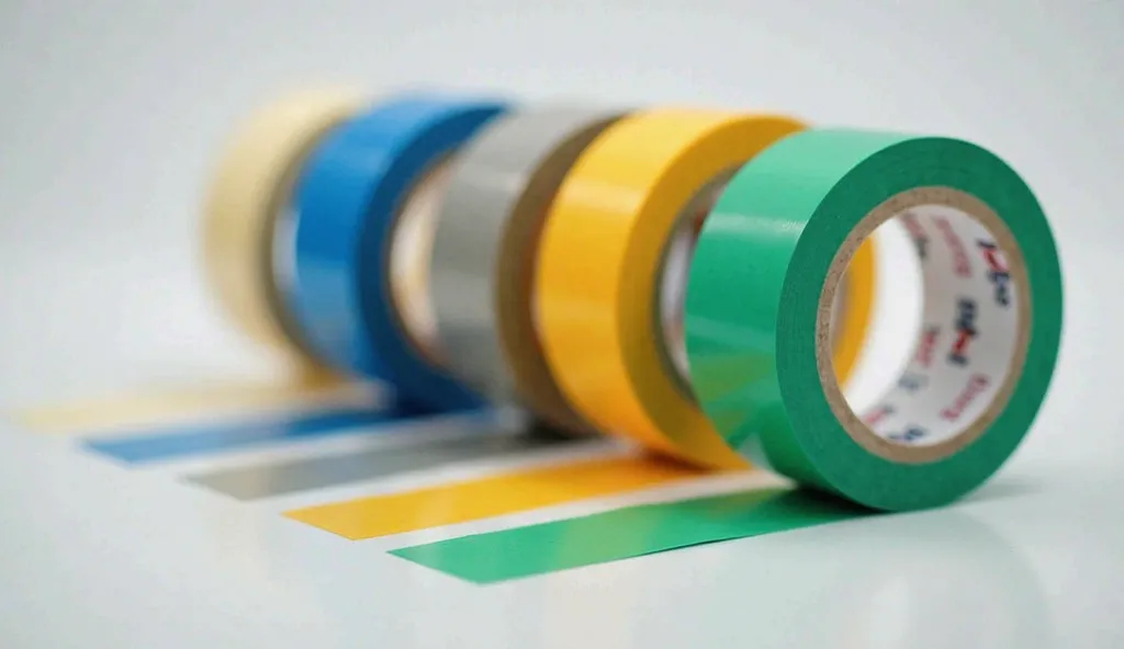 A side-by-side comparison of different colored electrical tapes, with green electrical tape highlighted for its specific role in grounding applications.