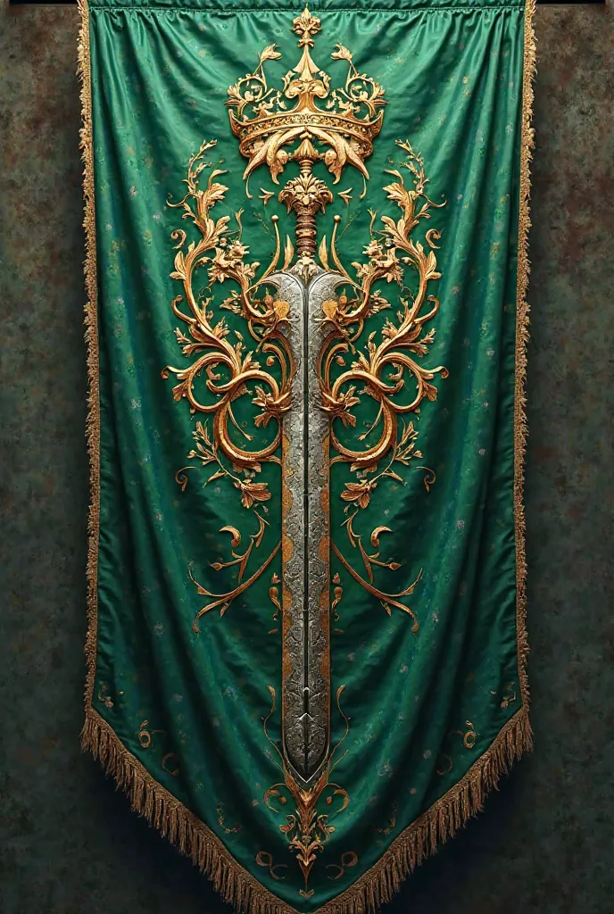 The flag of the elves is a magnificent sight to behold, a true symbol of their strength, grace, and eternal purpose. It features a rich, deep emerald backdrop that evokes the ancient forests and the timeless endurance of the elven people. In the center, a ...