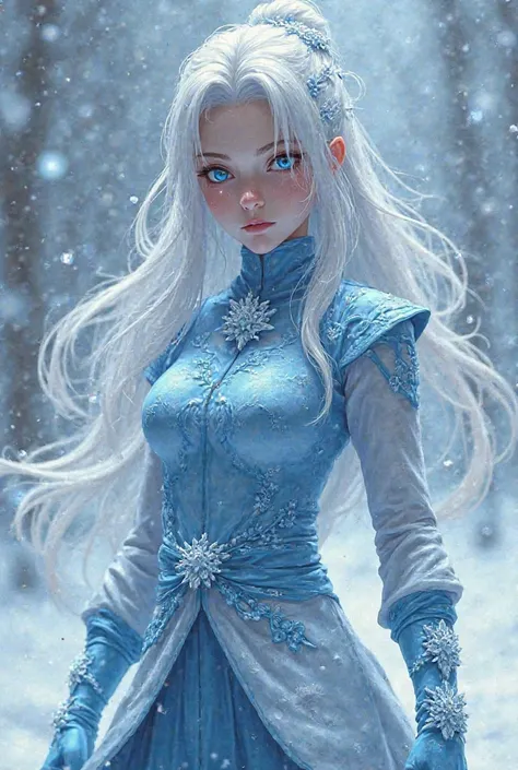 Make me a female Naruto oc, that symbolize snow and ice. Make it creative and a realistic ninja