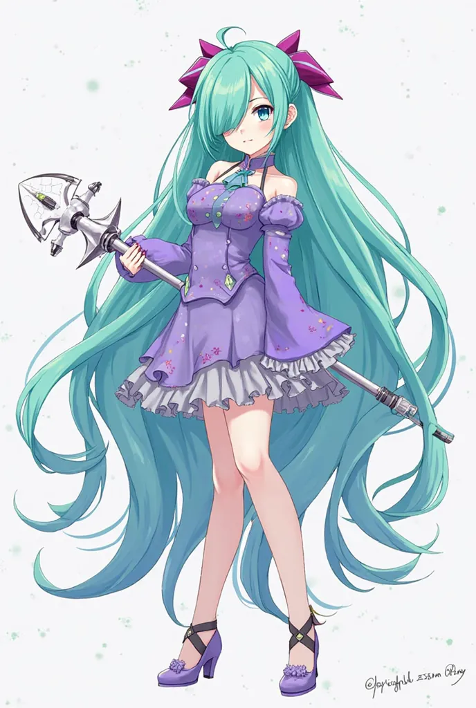 work of art,best qualityer,hatsune miku, 1 girl, azuma,long and voluminous hair, indigo hair color, bangss (((hair over one eye ))), Ahoge, fatter, standing alone, indigo hair color, big and huge breasts, looking ahead at viewer, Blue-green eyes, indigo ha...