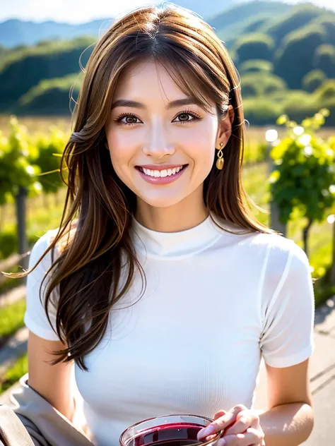 ((White Wine)),((  wine glasses)),(realistic, 超realistic:1.4), 16K HDR, high image quality,((White Wine)),((  wine glasses)),29 years old,Age 31, Japanese Beauty ,so beautiful, turtleneck dress、happy smile、  short hair,  best smile、slim couple、Model Couple...