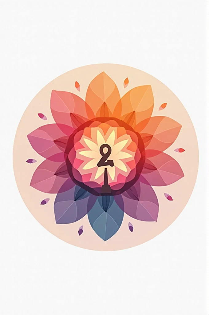 "Create 8/3 round logo with pastel background, center is an image of a multicolored bouquet, softly designed petals, flexible."
"8 anniversary round logo design/3, using flat graphic style (flat design), with the figure photo of stylized flowers, bright an...