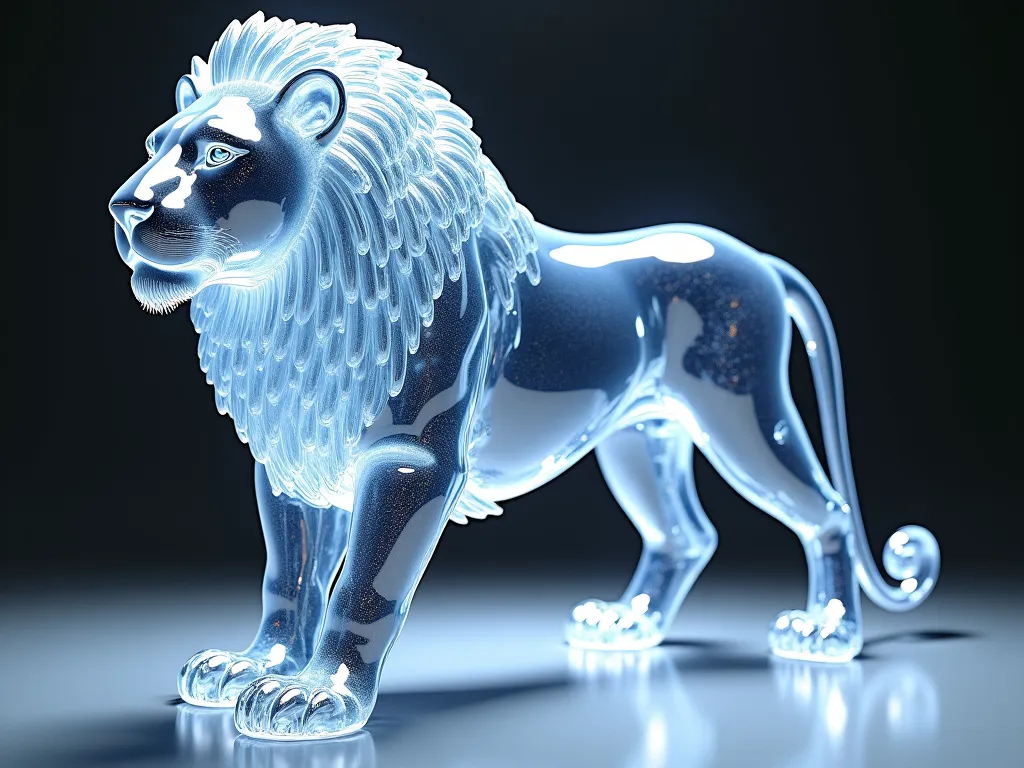 A lion made of glass