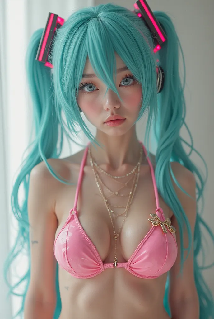 hatsune miku all naked with a pink dildo in her pussy