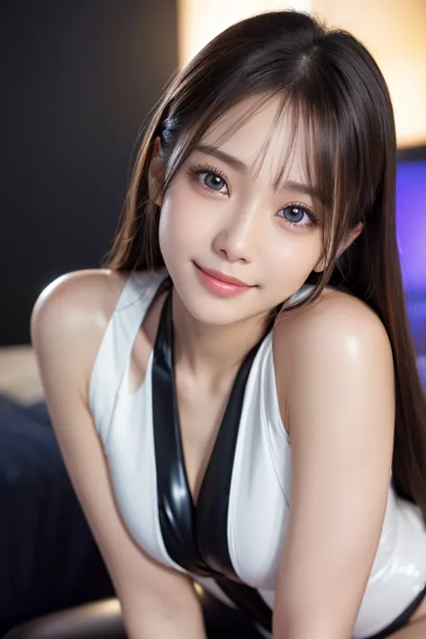 Latex bodysuit、Knee-high boots、Huge 、Long brown hair、Shiny, Oily skin、Glowing Skin、Indoor competition pool、White skin、Face close-up、Beautiful woman in kimono，Body Portrait、8k，Beautiful and beautiful eyes，Dindal effect、masterpiece, 最High image quality, High...