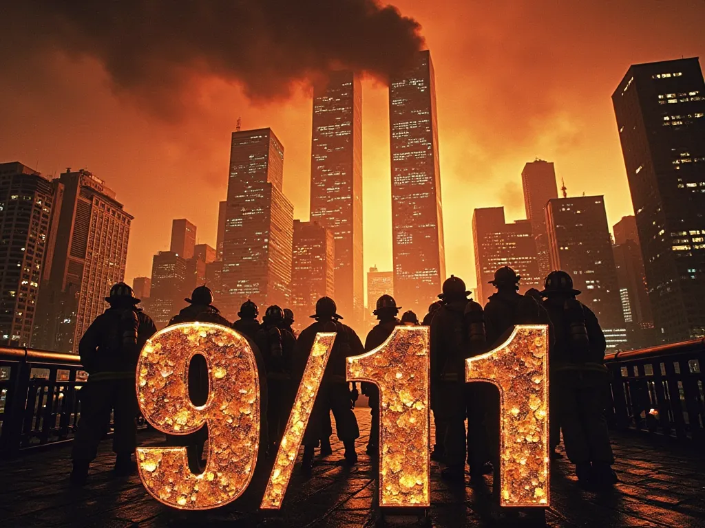 firefighters in the city with smoke coming out of buildings, 9 / 1 1 attack, city is on fire background, 9 / 1 1, 9/11, burning city in background, The city is on fire, buildings are on fire, 1995 movie, Disaster movie poster, city is on fire, twin towers,...