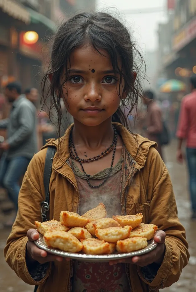 A girl lives on the streets of Delhi and eats lado 