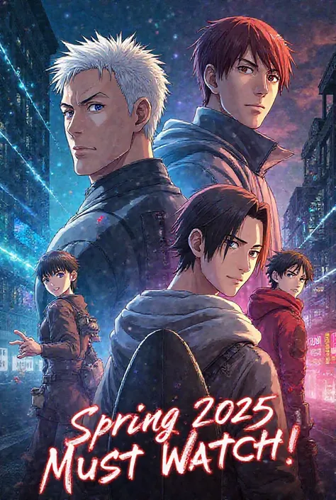 "A high-quality YouTube thumbnail for 'Upcoming Anime in Spring 2025 You Shouldn’t Miss!'. It features real anime characters from upcoming 2025 anime, including Jujutsu Kaisen Season 3 (Gojo and Itadori in action), Classroom of the Elite Season 3 (Ayanokoj...