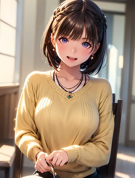 Hi-Res ,In 8K, Best Quality, Details,  semi-realistic anime ,  D Anime Style  , smooth anime CG , one girl, 19-year-old Japanese woman who does athletics ,(  slim),modeling,(( Round, sparkling eyes )),  glossy brown hair, Detailsな瞳, ,Beautiful and Details,...