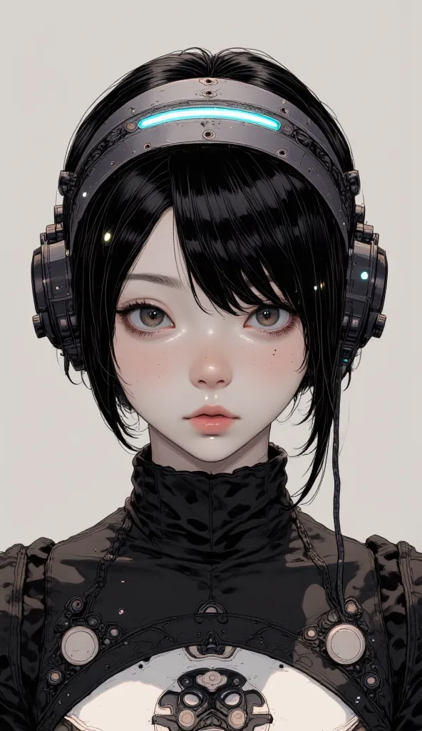  close-up of a woman in a futuristic suit wearing a helmet, cyborg girl, hajime Empty Mountain designed girl, hajime Empty Mountain style, by hajime Empty Mountain, cyborg girl, Empty Mountain, inspired by hajime Empty Mountain, cyborg woman, Beautiful gir...