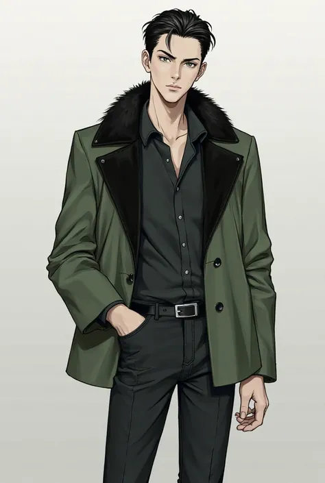 Gender: Male.
Race: Human of Asian descent.
Age: 26 year old 
Height: 179 cm 
Appearance: Black short hair neatly styled.
Dark green eyes.
Smooth, fair complexion - a light, lustrous pale skin tone.
Athletic male build and frame.
Fashion style is classic, ...