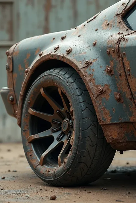 Modified car fender made of roll cage pipes