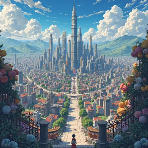 Inland city panoramic view, anime