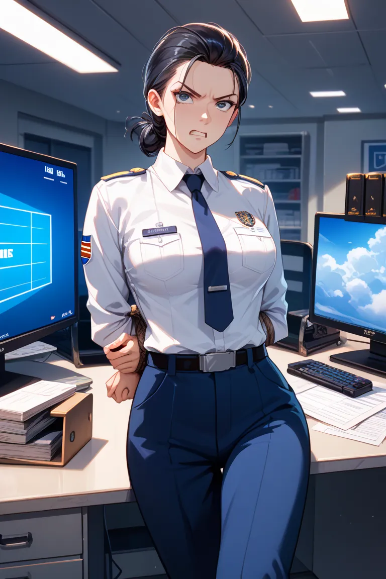 Highly detailed, High Quality, masterpiece, best quality, extremely detailed, anime,

(Air Self-Defense Force, Air Self-Defense Force Combat Command Center, air force,
big monitor, control room, High-ranking officers of the Air Self-Defense Force gather),
...