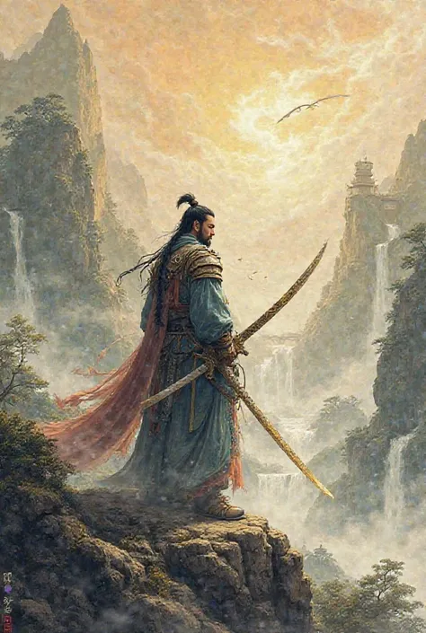 Ancient Landscape Painting Chinese Game Style Sword Hero