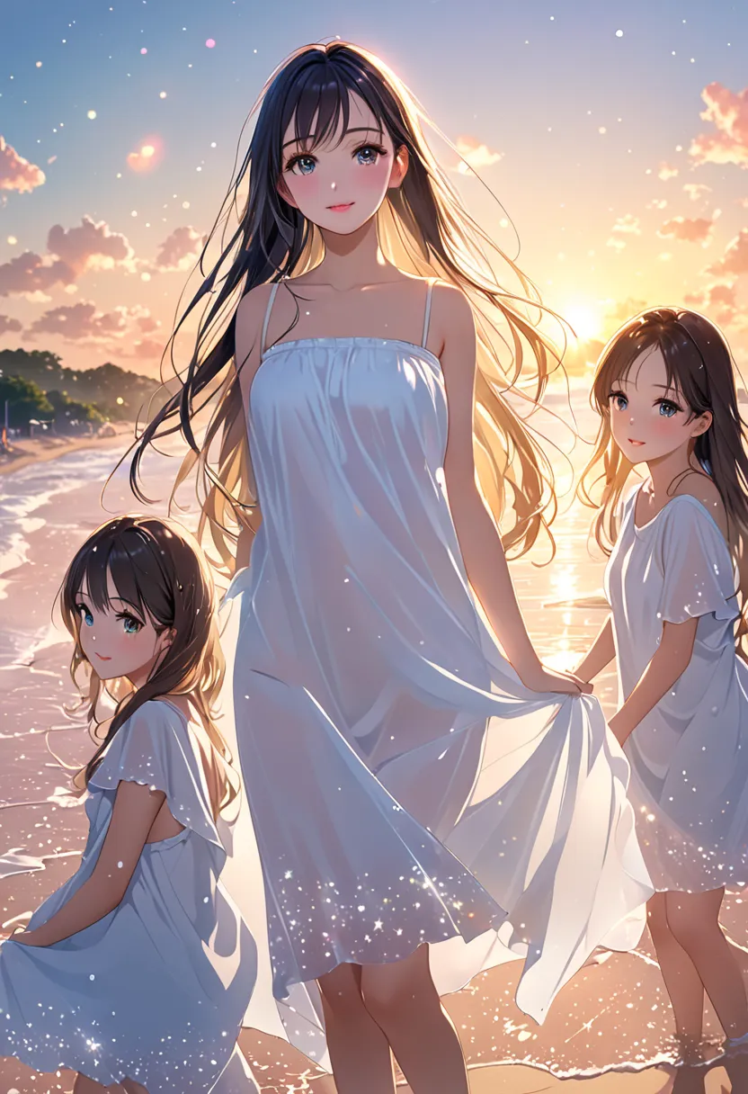 backlight、Double Exposure、Multiple Exposure 、
high image quality、  Transparency、 mystical 、Soft Focus、Flare、Flare効果、 glitter、anime illustration、Cute and relaxed、 dreamy ,masterpiece:1.2, Top Quality, 16k, Hi-Res, super realistic, BEAUTIFUL SUPER DETAILS, p...