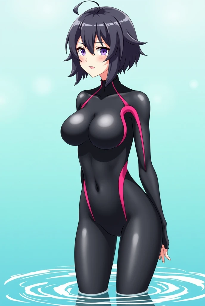 anime - style image of a naked woman in a wet suit, concept art by Jin Homura, pixiv, shin hanga, seductive anime girl, , top rated on pixiv, shikamimi, [ 4 k digital art ]!!, ecchi, biomechanical oppai, oppai, 2 b, 2b, loli