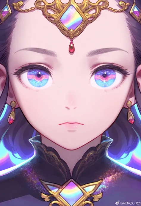 ultra detailed, absolutely resolution, masterpiece, highly detailed, sharp focus, vivid colors, soft lighting, cinematic composition, close-up of a cute Mother of the Nation, Senior Empress of the Emperor, very large eyes that are upturned, slightly pointe...