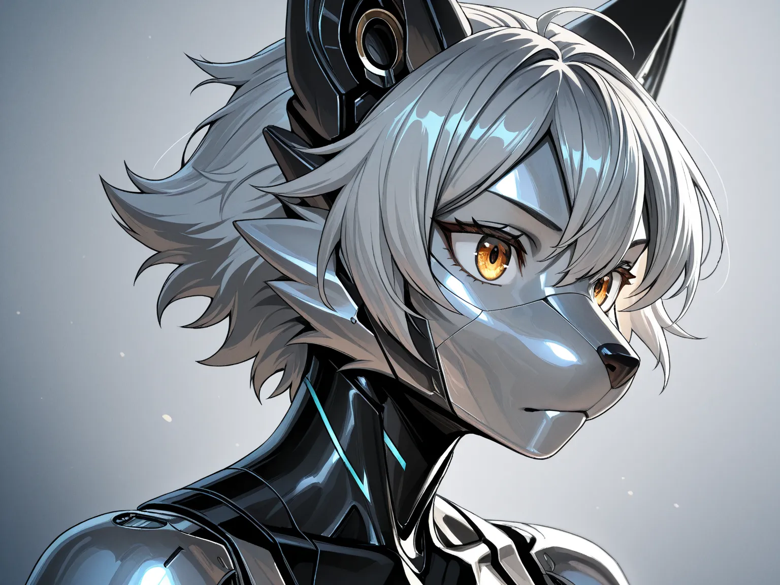 Metal Skin , furry ears,pet robot