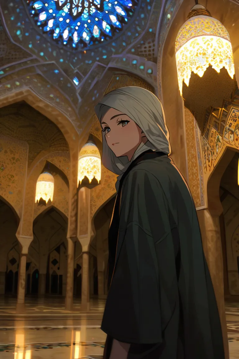 A picture of me in a Mahjour mosque in the middle of the night