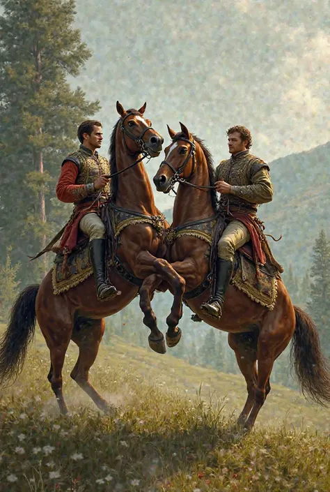 Two man on two horses