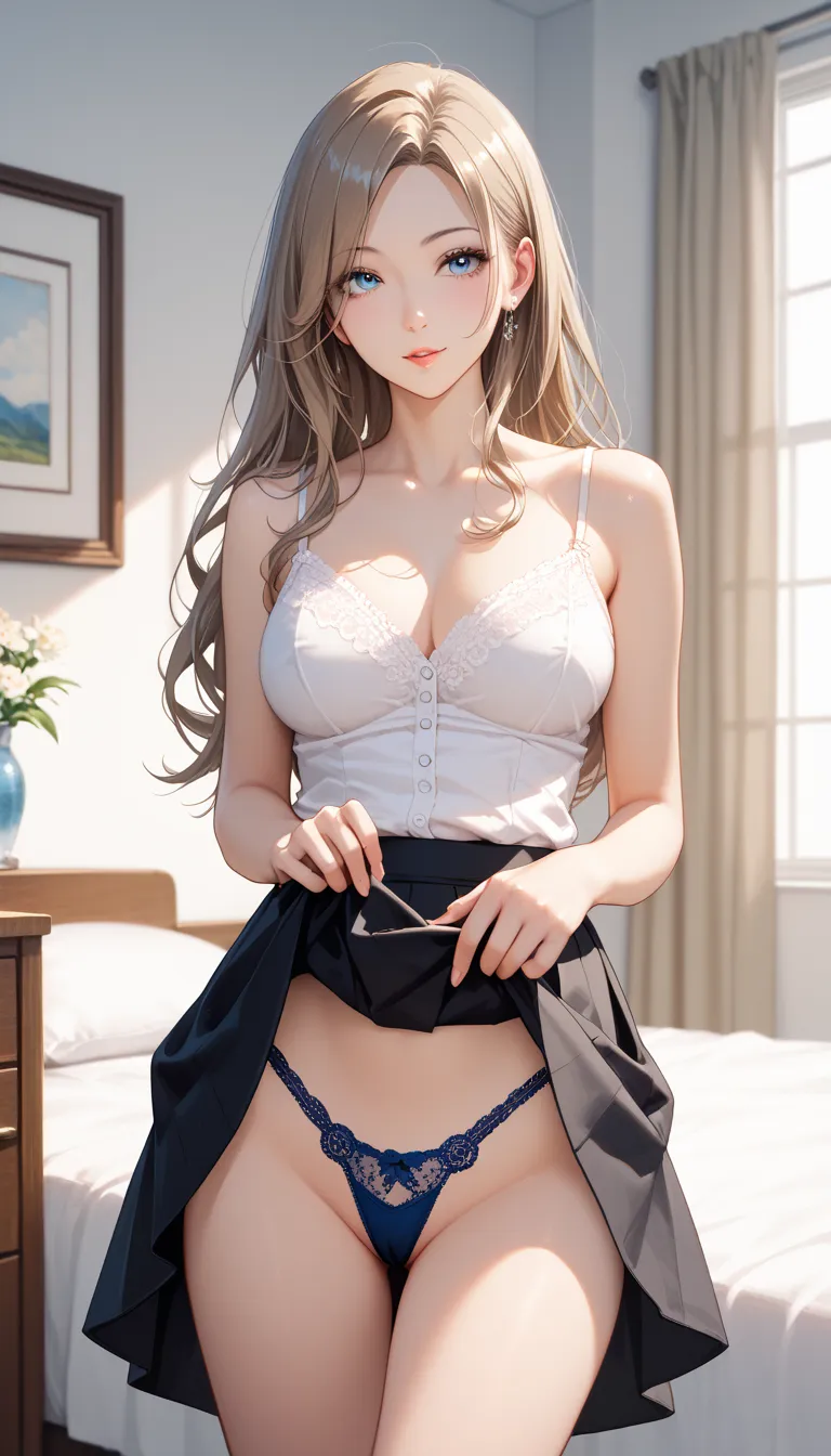 masterpiece, best quality, ultra-detailed, 8k, intricate details, わきDownを見せない, Down, no background, becomes transparent when you look at it {x}, PE, front view, cowboy shot, perfect and beautiful face, beautiful breasts,  Read more, slim, lightbrown long h...