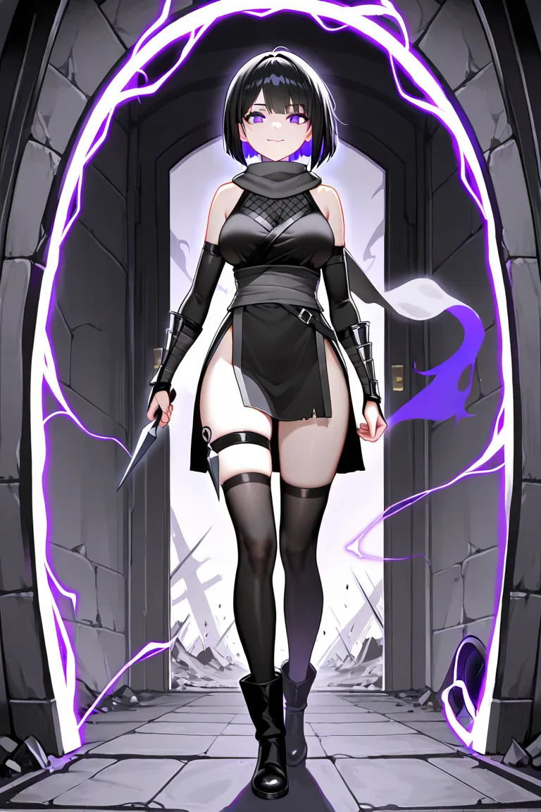 (masterpiece, Best Quality, great quality, wopen leg, Hi-Res, ultra detailed, 4K), (The portal that glows pale behind, Oval portal, Energy Door, The moment a girl comes out of the portal,  are walking here, walking), battlefield, straight-on, Full Body Ima...