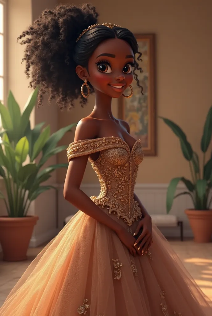 Here is the adjusted prompt to generate an image of a black princess From Disney realistically presented in ultra HD 8K high definition:

"Create an image of a black Disney princess, realistically portrayed in high definition ultra HD 8K. The character mus...