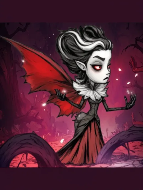 ultra-high definition， of the highest quality，best quality，Don't Starve，vampire， Queen，game