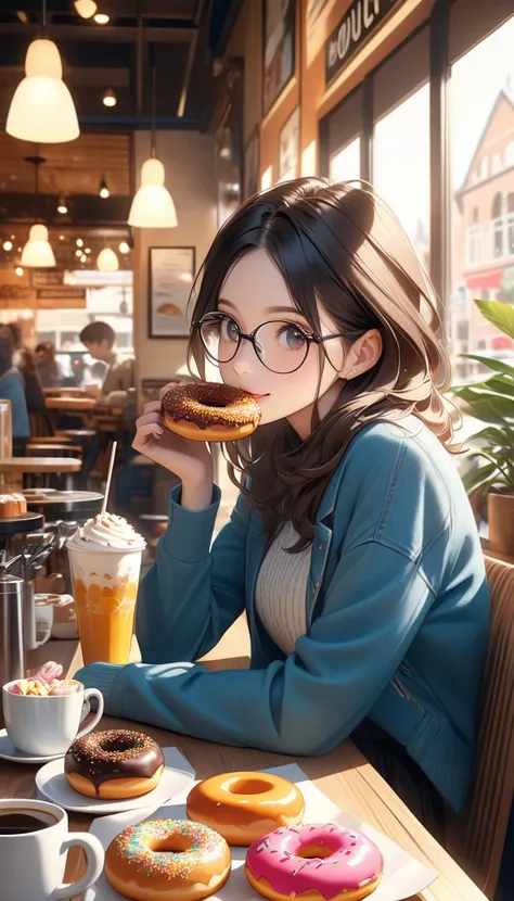  eating donuts , stylish, Very Cool!, 