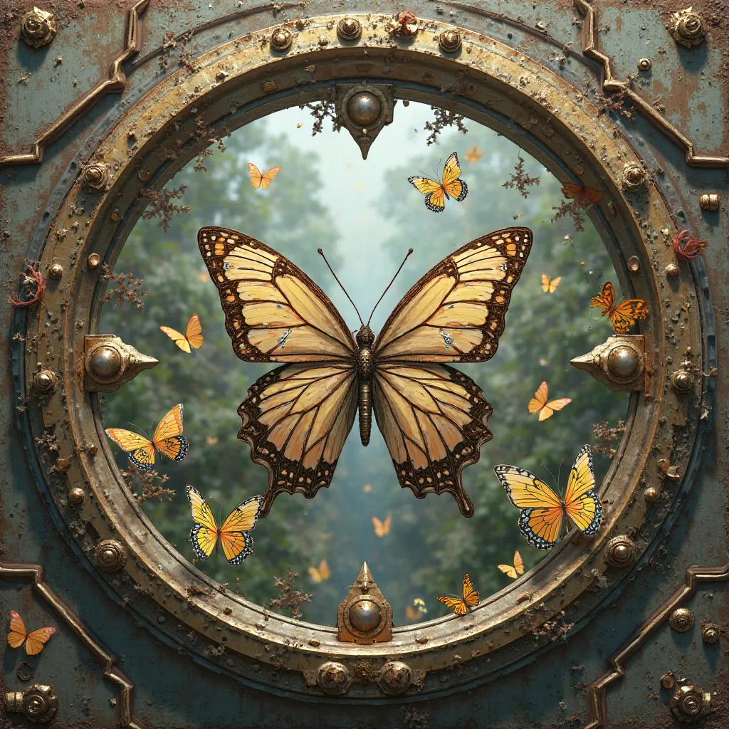 steampunk butterflies, absolute circle. 