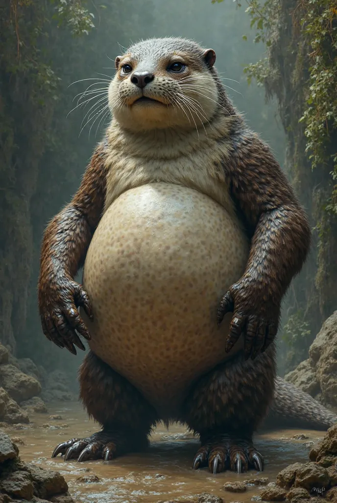 An otter feral with huge breast 
