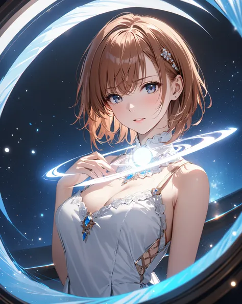 A Glowing Portal, (Misaka Mikoto), masterpiece, highest quality, UHD, retina, masterpiece, accurate anatomy, super detailed, high quality, best quality, 8k