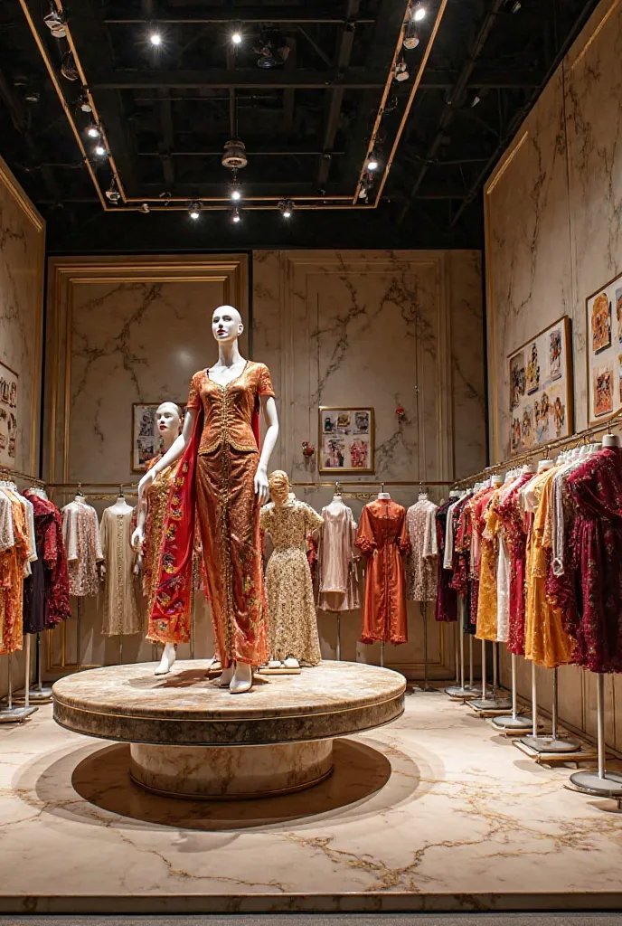 exhibition stand with counter and clothes by Dolce and Gabbana 